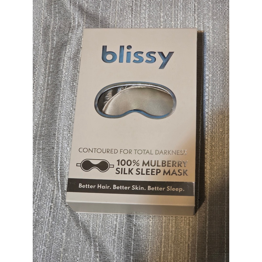 Blissy 100% Mulberry Silk Sleep Mask Champagne Contoured Eye Mask NIB